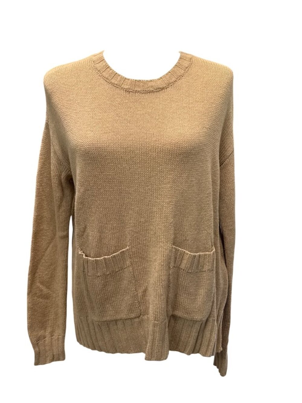 Joie Womens Front Pocket Sweater~Size XS~Wheat Cashmere Blend L15 40